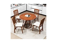 Folding Dining Chairs Set of 2 with Padded Seat and Rubber Wood Frame