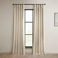 Half Price Drapes Angora Beige Signature Plush Velvet Hotel Blackout Curtain