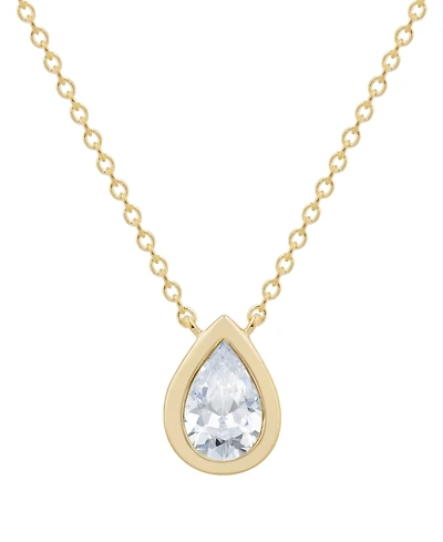 Diamond Pear Bezel Pendant 18" Necklace (1/3 ct. t.w.) in 14k Gold