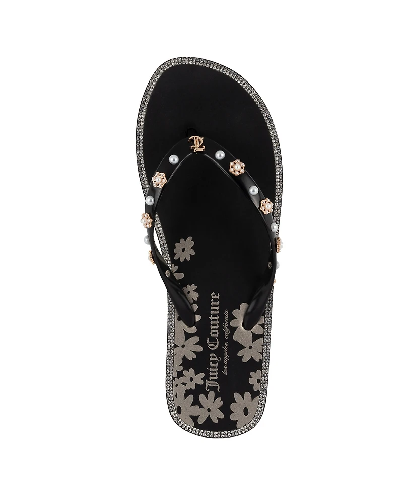 Juicy Couture Women's Sanba Embellished Flip Flops
