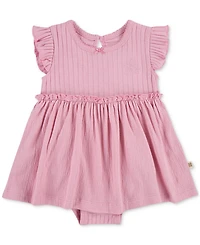Huggies Baby Girls Cotton Flutter-Sleeve Dress, 3 Piece Set