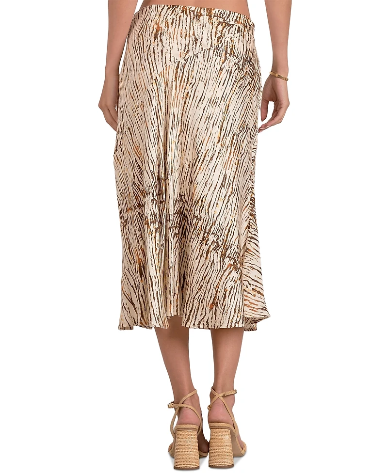 Elan Women's Sahara Printed Pull-On Midi Skirt