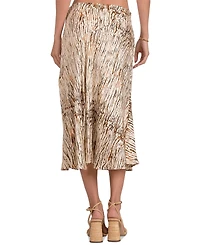 Elan Women's Sahara Printed Pull-On Midi Skirt