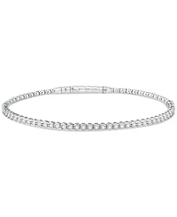 Diamond Half Bezel Flexible Bangle Bracelet (1/2 ct. t.w.) in 10k White Gold