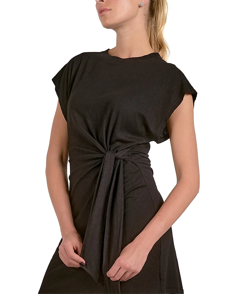 Elan Women's Side Tie Cotton Mini Dress