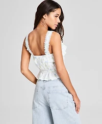 And Now This Women's Wide-Strap Ruffle-Trim Top, Exclusively at Macy's