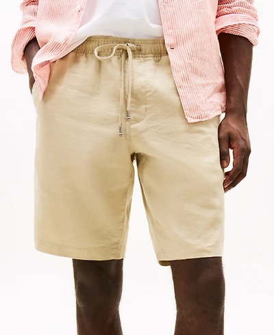 Tommy Hilfiger Men's Big & Tall Brooklyn 11.25" Linen Drawstring Shorts