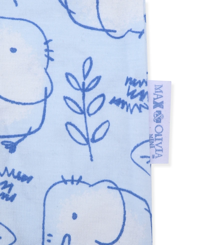 Max & Olivia Baby Boys Print Coverall with Convertible Foot