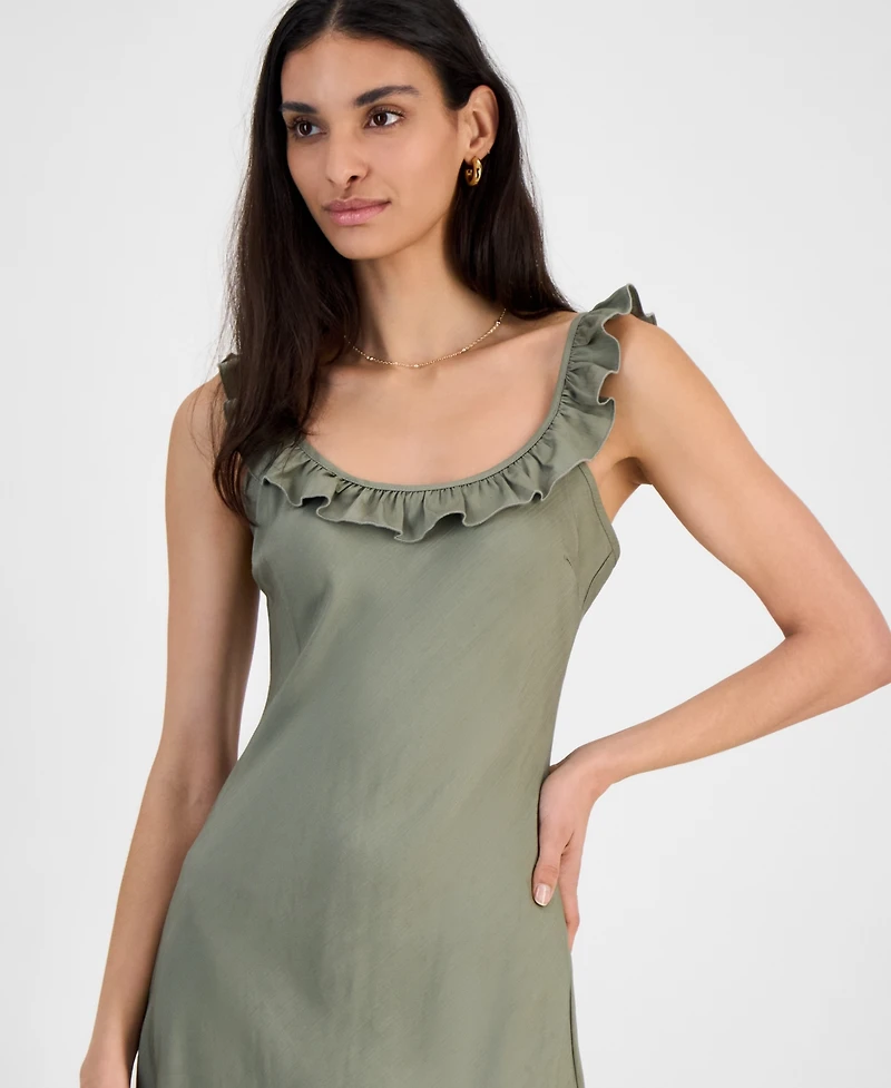 And Now This Women's Ruffle-Trim Scoop-Neck Slip Dress, Exclusively at Macy's