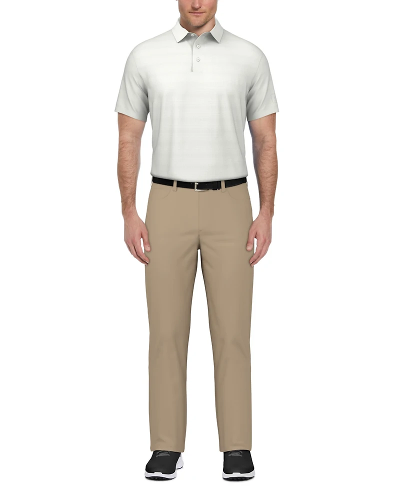 Pga Tour Men's Short-Sleeve Airflux Heather Golf Polo Shirt