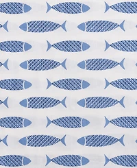 Nautica Woodblock Fish Percale 3-Pc. Duvet Cover Set, King