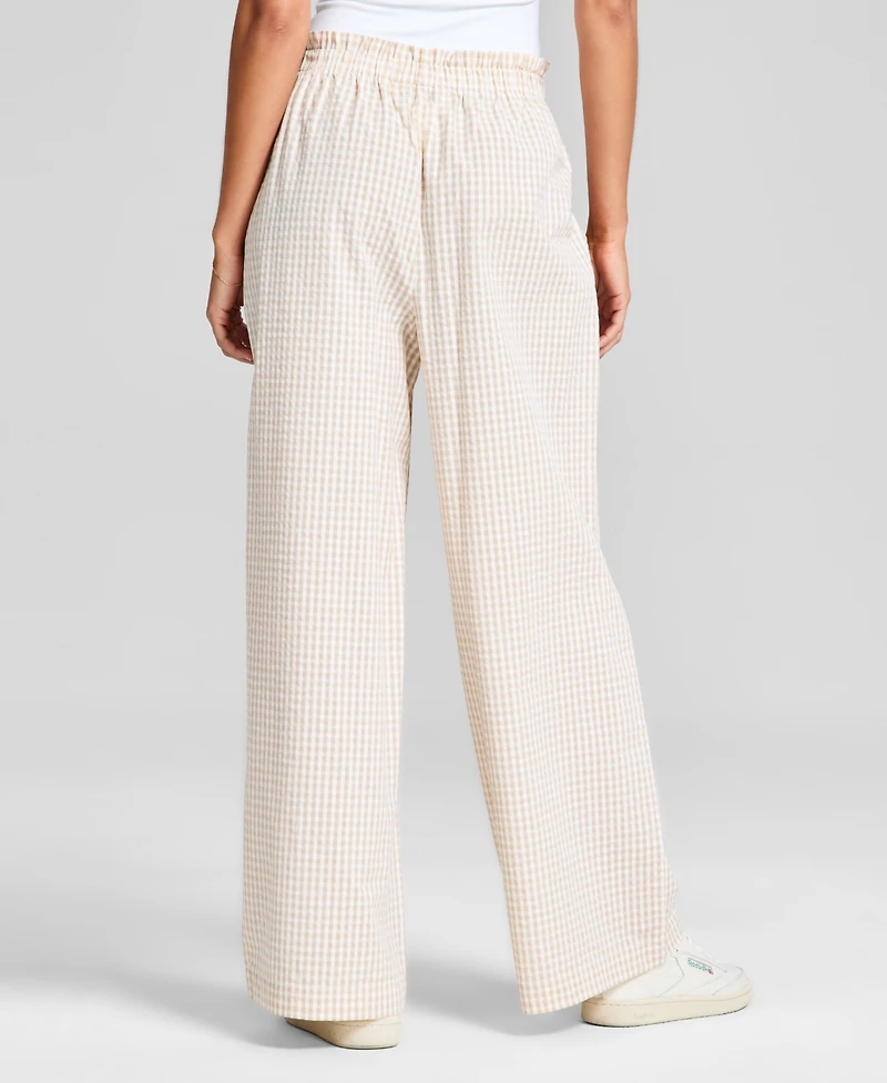 And Now This Women's Cotton Tie-Waist Wide-Leg Pants, Exclusively at Macy's