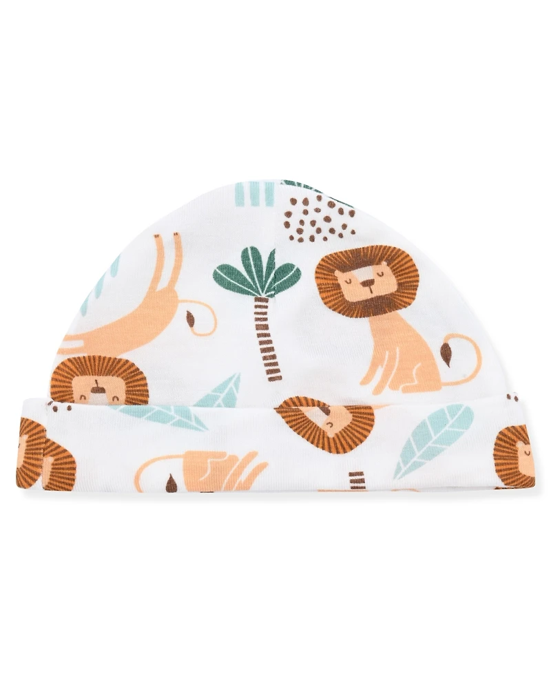 Max & Olivia Baby Boys 2-Piece Print Footie and Hat Set