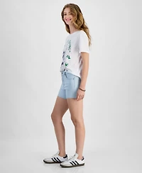 Celebrity Pink Juniors' 4" High-Rise Curvy Denim Shorts