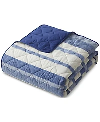 Seventh Studio Blue Stripe Pinsonic Microfiber 3-Pc. Quilt Set, King