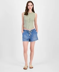 Ultra Flirt Juniors' Button Front Ribbed Sweater Tank