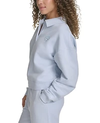 Starter Women's Polo-Collar Long-Sleeve Sweatshirt