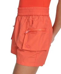 Starter Women's Nylon Zip-Pocket Pull-On Cargo Shorts