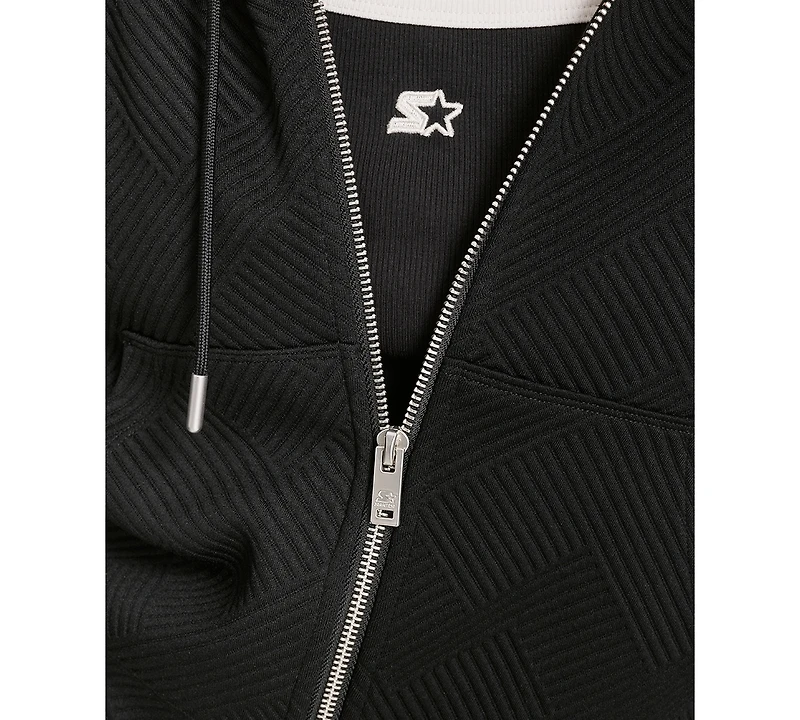 Starter Women's Geo Jacquard Cropped Full-Zip Hoodie
