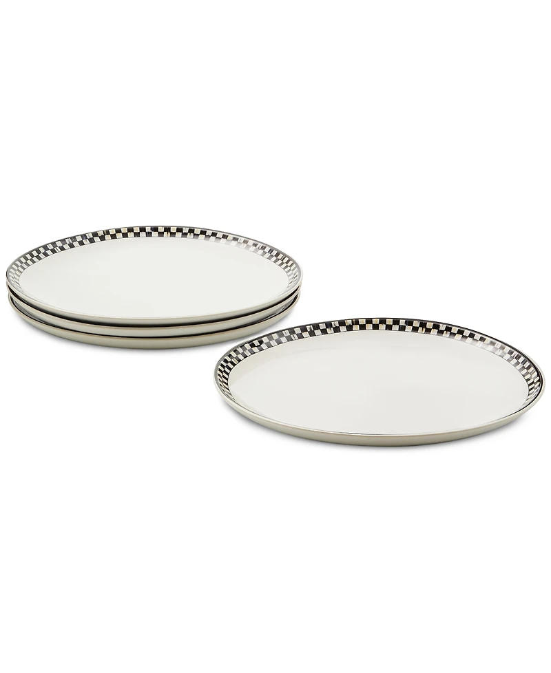 MacKenzie-Childs Courtly Check Everyday Dinner Plates, Set of 4