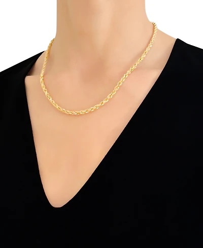 Italian Gold Forza Rope Chain 18" Necklace (4-1/10mm) in 14k Gold