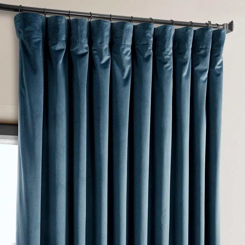 Half Price Drapes Extra Wide Heritage Plush Velvet Room Darkening Curtain