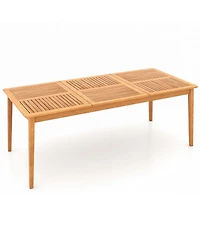 8-Person Outdoor Acacia Wood Dining Table with 1.96" Umbrella Hole Rectangular