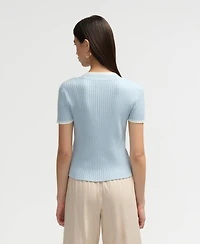 Nvlt Women's Short Sleeve Cardigan Sweater