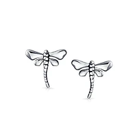 Bling Jewelry Dragonfly Firefly Filigree Stud Earrings in Sterling Silver - Tiny Nature Insects