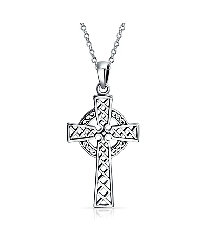 Bling Jewelry Viking Love Knot Celtic Cross Pendant Necklace Sterling Silver