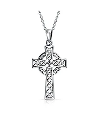 Bling Jewelry Viking Love Knot Celtic Cross Pendant Necklace Sterling Silver