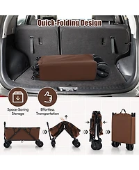 Collapsible Folding Wagon Cart with Adjustable Handle Heavy-Duty Utility for Outdoor and Garden