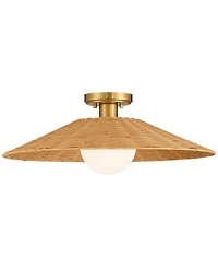 Possini Euro Gavin 22 3/4" Wide Brass and Rattan Ceiling Light - Possini Euro Design