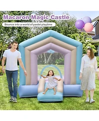 Inflatable Kids Bounce House with Slide & Basketball Hoop Fun Bouncy Castle for Parties & Playtime