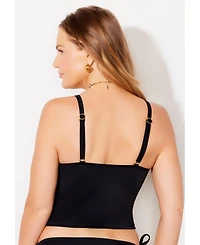Swimsuits for All Women's Essential Cropped Tankini Top