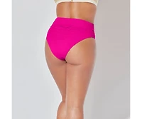 Swimsuits for All Women's High Waist Cheeky Shirred Brief