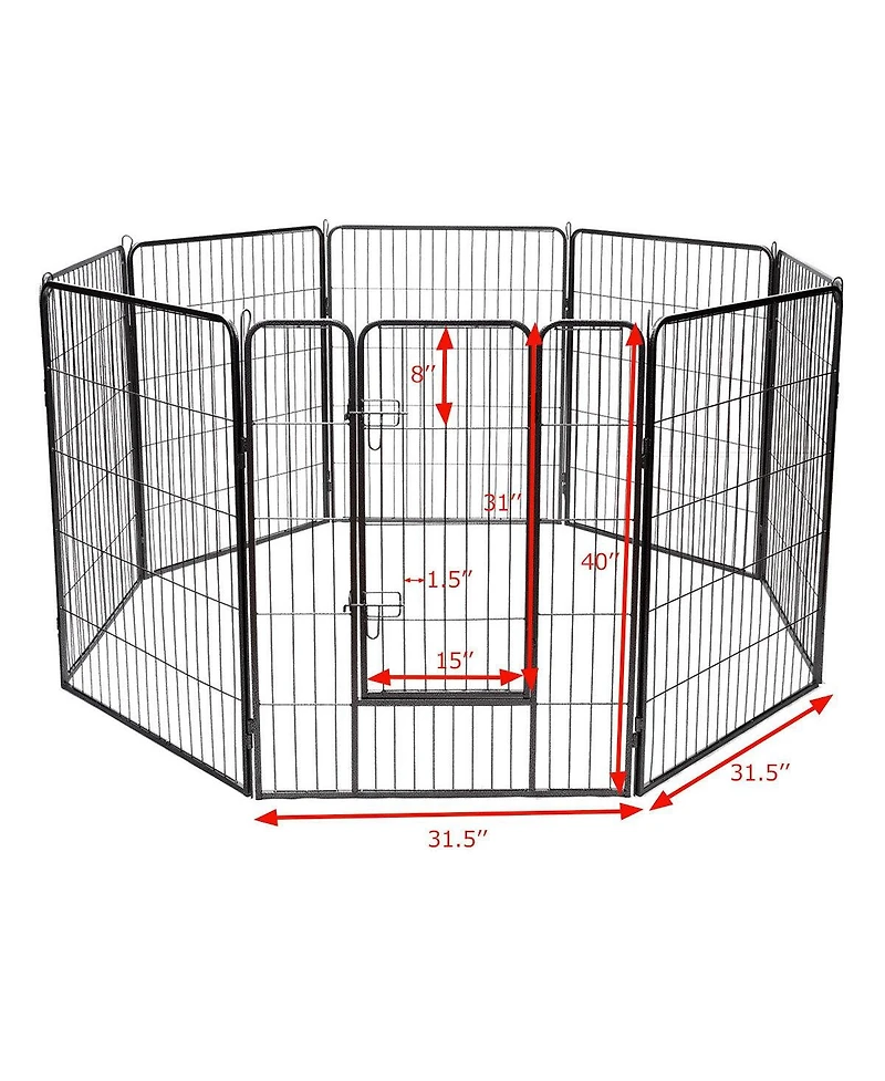 8 Metal Panel Heavy Duty Pet Playpen Dog Fence with Door