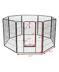 8 Metal Panel Heavy Duty Pet Playpen Dog Fence with Door