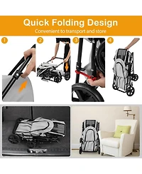 4-in-1 Double Pet Stroller with Detachable Carrier and Travel Carriage