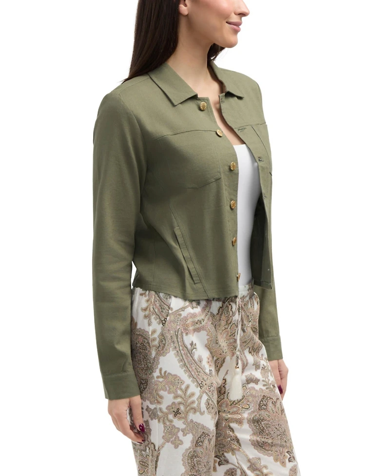 Ellen Tracy Women's Linen Blend Jacket