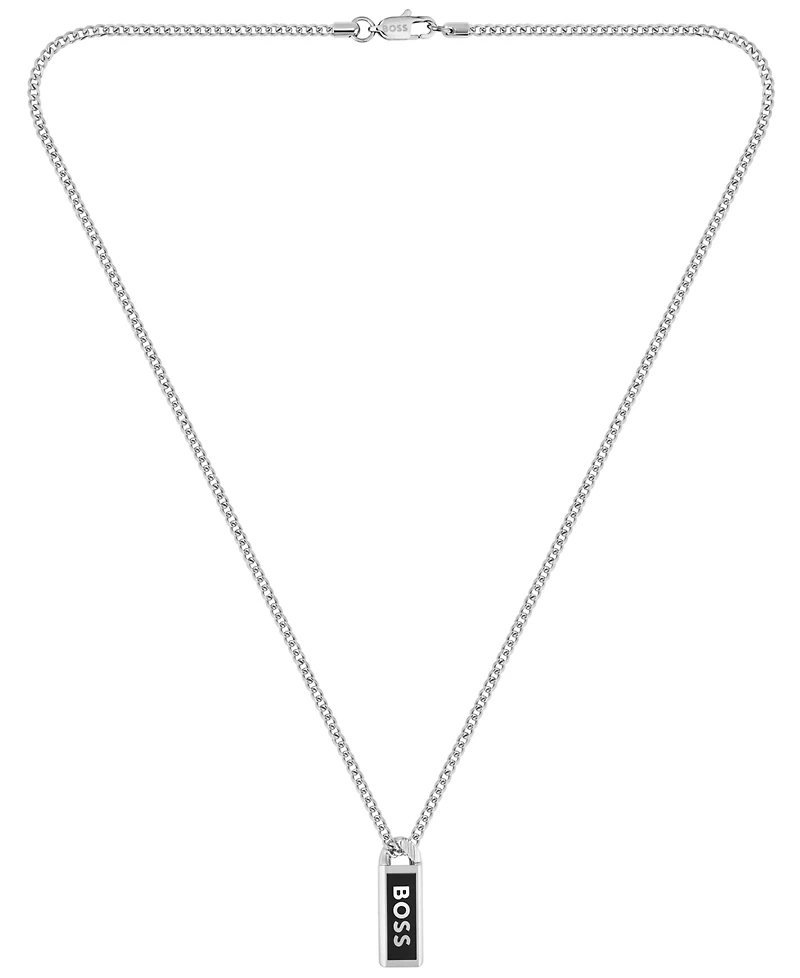 Hugo Boss Men's Kassy Emblem Stainless Steel Pendant Necklace