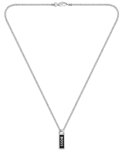 Hugo Boss Men's Kassy Emblem Stainless Steel Pendant Necklace