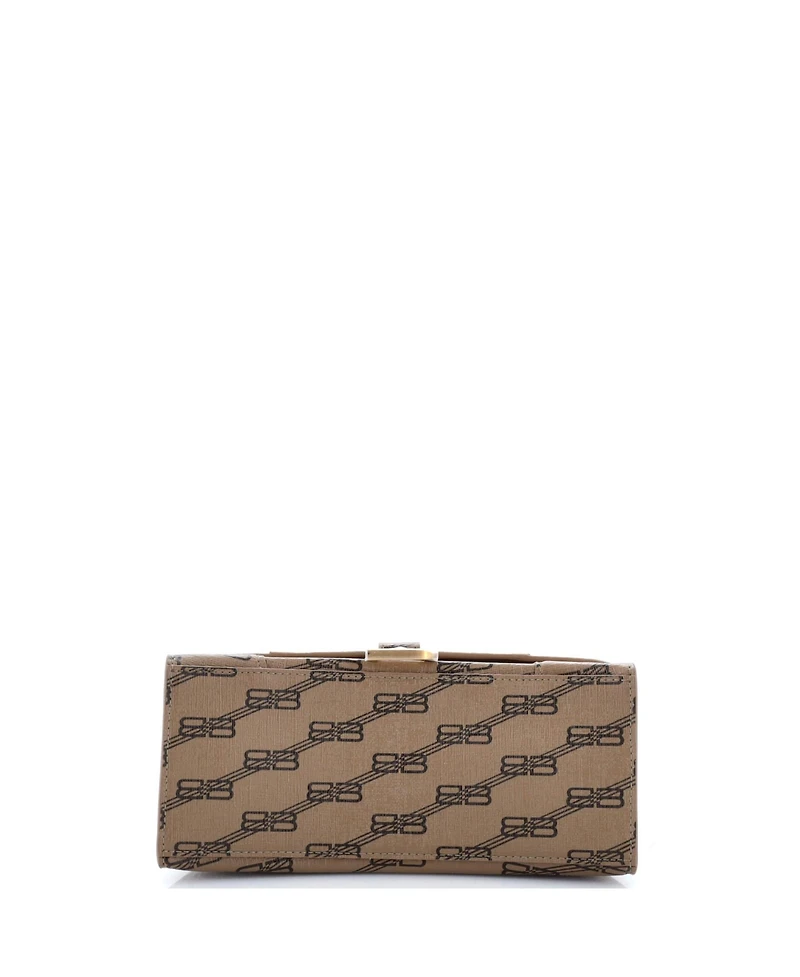 Pre-Owned Balenciaga Small Hourglass Top Handle Bag Bb Coated Canvas