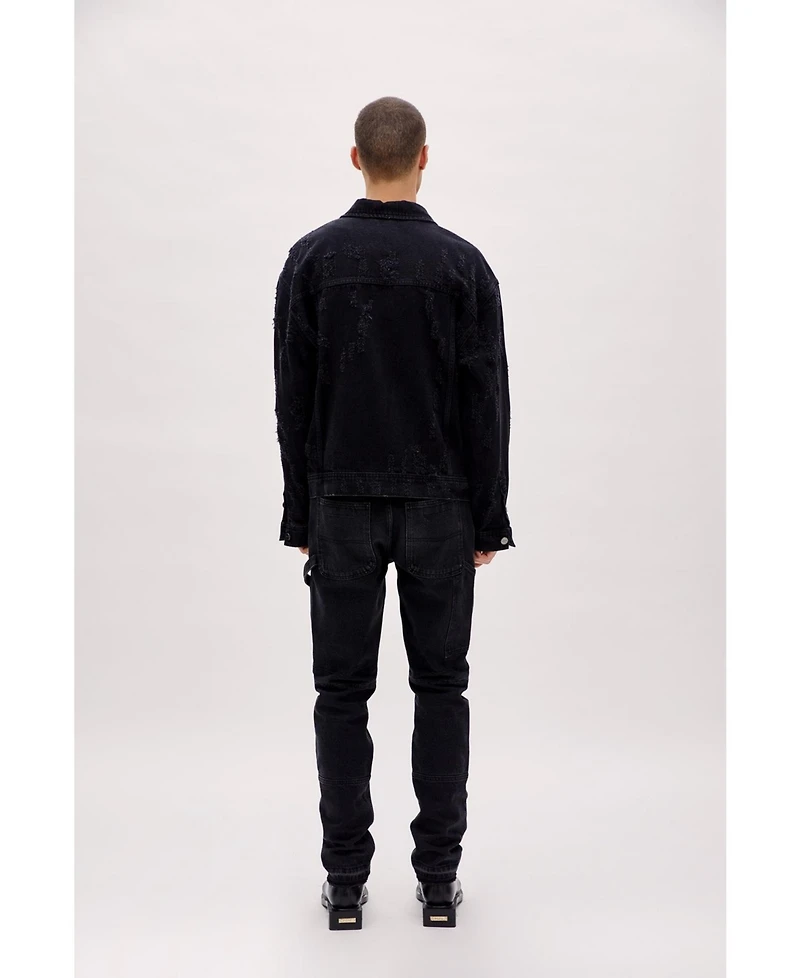 Pcfg Men's Distressed Denim Jacket