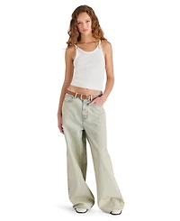 Steve Madden Women's The Mega High-Rise Baggy Cotton Jeans
