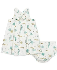 Little Me Baby Girls Aquatic Dress & Diaper Cover, 2 Piece Set