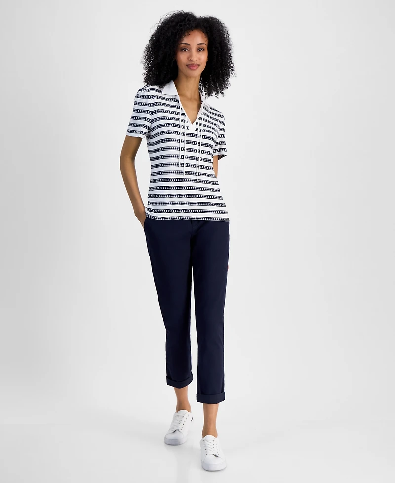 Tommy Hilfiger Women's Dot-Stripe Polo Shirt