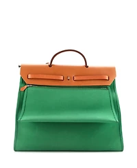 Pre-Owned Hermes 39 Herbag Zip Leather and Toile