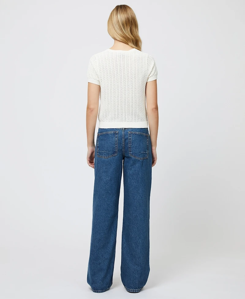 French Connection Women's Pointelle Button-Front Cardigan