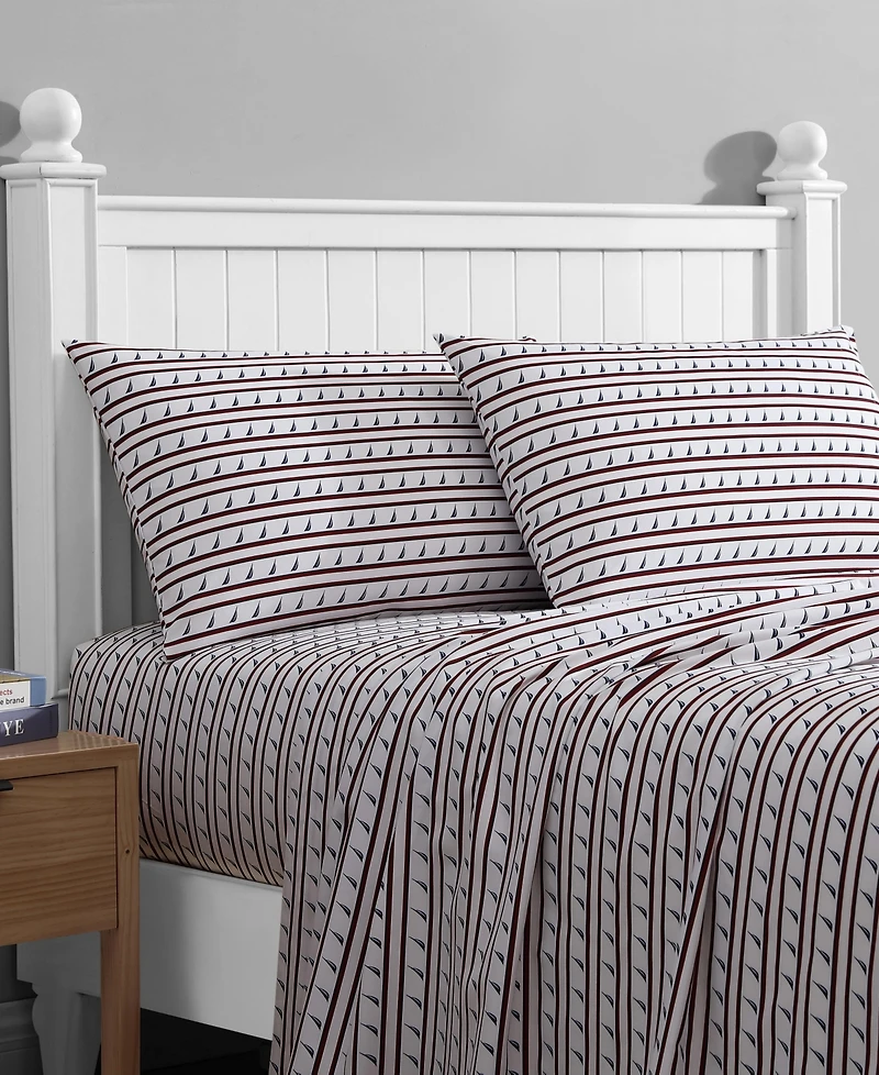Nautica Printed Washed Microfiber 4-Pc. Sheet Set